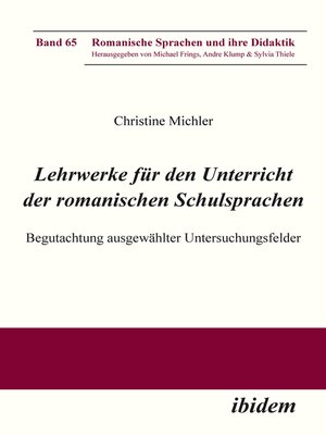 cover image of Lehrwerke für den Unterricht der romanischen Schulsprachen
